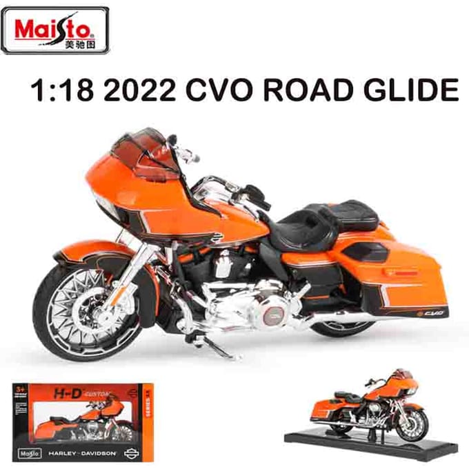 Maïsto 1:18 Harley Davidson Cvo Road Glide Simulation Alliage Modèle de Moto Base