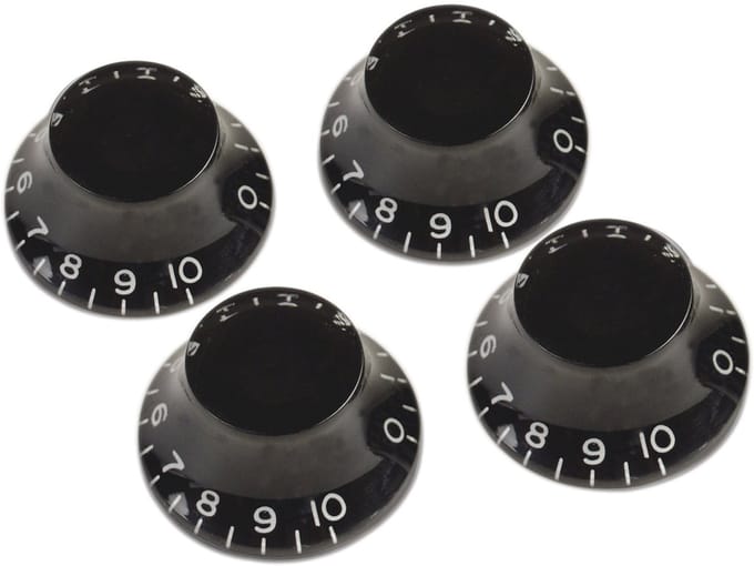 Gibson PRHK-010 Top Hat knops zwart 4 pakket - Gitaaronderdeel