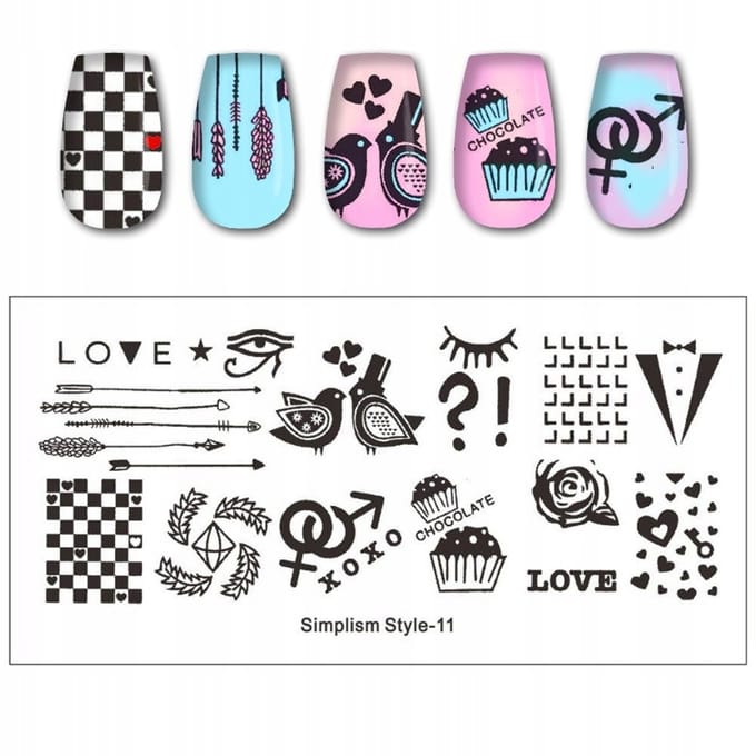 Born Pretty Simplism Style - Nagel Stempel Decoratieplaat - 12x6 cm - Herbruikbaar