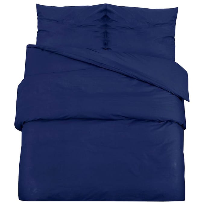 vidaXL - Dekbedovertrekset - 200x200 - cm - katoen - marineblauw