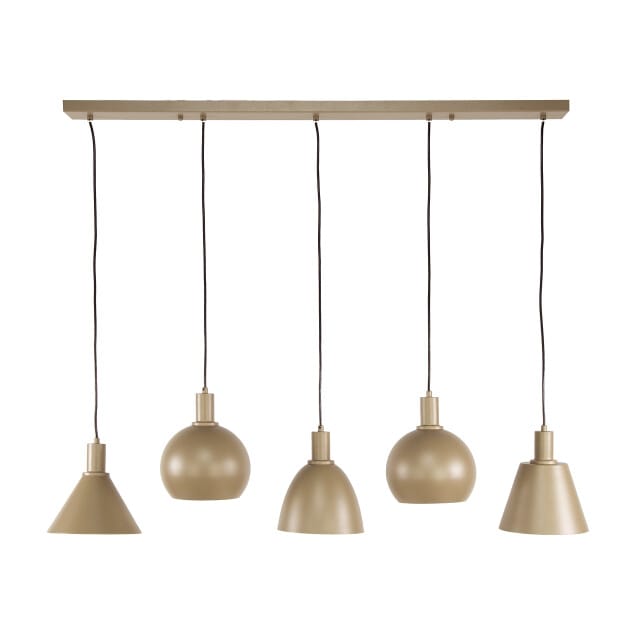 Hoyz Collection - Hanglamp Metallo Mix 5-lichts - Beige