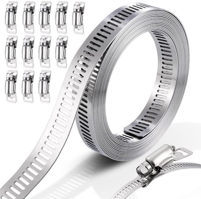 Dailygoody - Slangklem Kit - Diy Metalen Band - 3 Meter - Verstelbare
