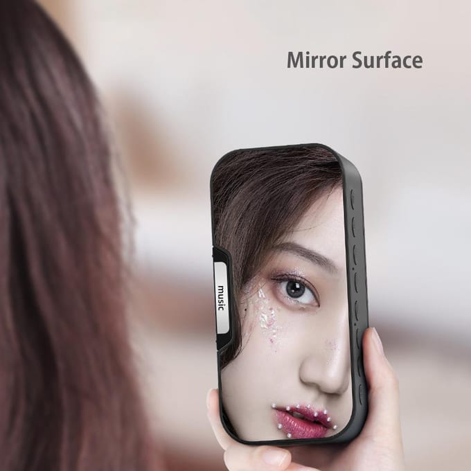 Réveil numérique à surface miroir avec haut-parleur BT, radio FM et affichage de la température, double alarme blanc