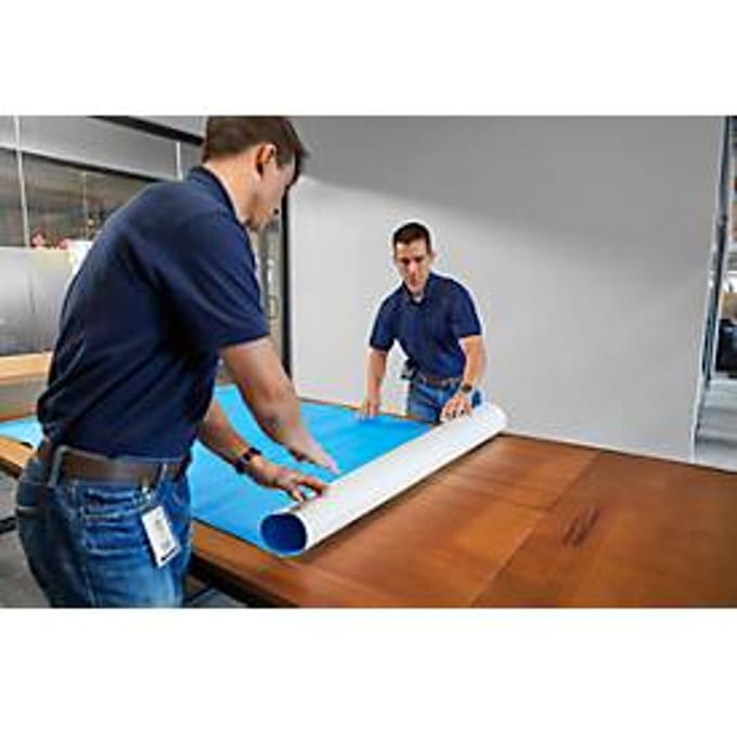 Whiteboardfolie Post-it® Flex Write Surface, zelfklevend, beschrijfbaar, microvezeldoek & sprayflacon, 1 vel op rol, B 1220 x H 1830 mm, wit