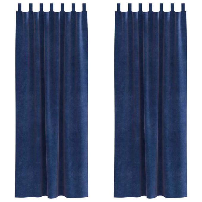 vidaXL - Gordijnen - 2 - st - Donkerblauw - 140 - x - 245 - cm - fluweel