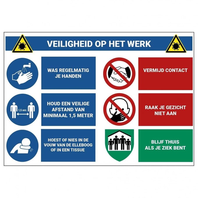 Bord 'Veiligheid op het werk', 370 x 260 mm