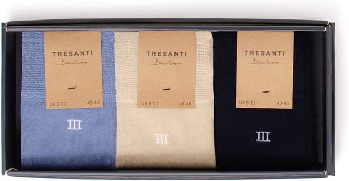 TRESANTI | ZOLA I Giftbox bamboe sokken 3 pcs | Navy | Size 39/42