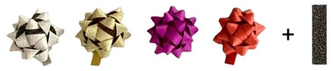 Rozetten assorti glitter diameter 50mm