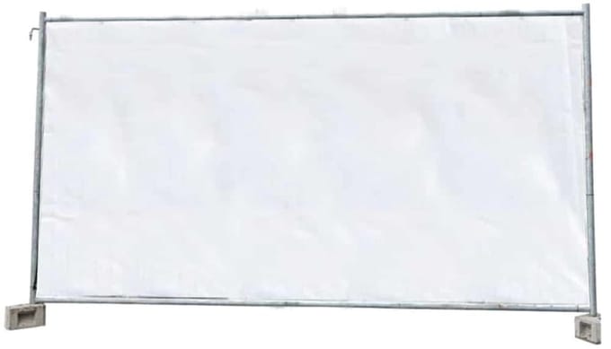 Bauzaunplane 160g/m², 1,76m x 3,41m, wit PE zeil, afdekzeil