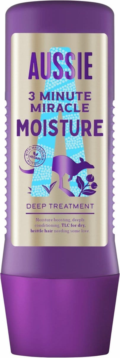 3x Aussie Haarmasker 3 Minute Miracle Moisture Intensieve Vegan Haarverzorging 225 ml