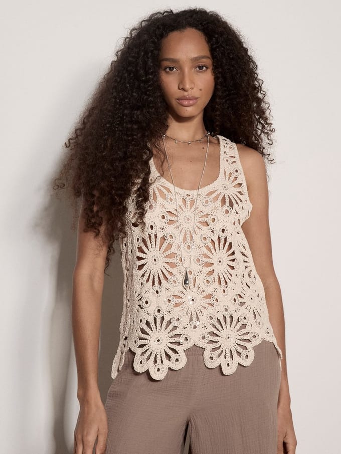 Crochet top met pailletten