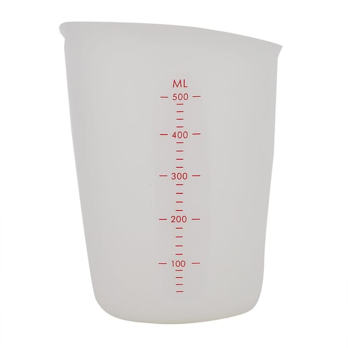 Transparante zachte siliconen maatbeker Visueel semi-permeabele melkbeker (500 ml) white