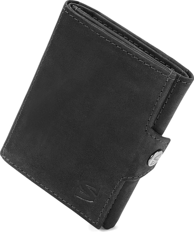 SERASAR Lederen Heren Portemonnee [Genius] - Zwart - Met RFID-Bescherming