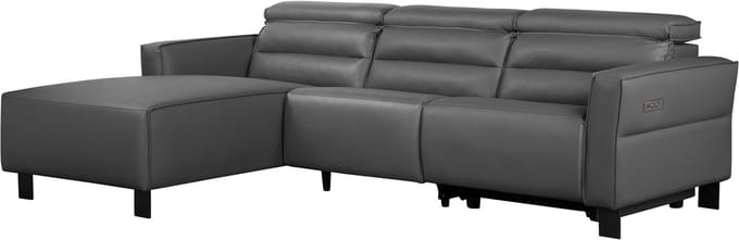 Carpari-Hoekbank - 1 Elec. Relax - Grijs PU