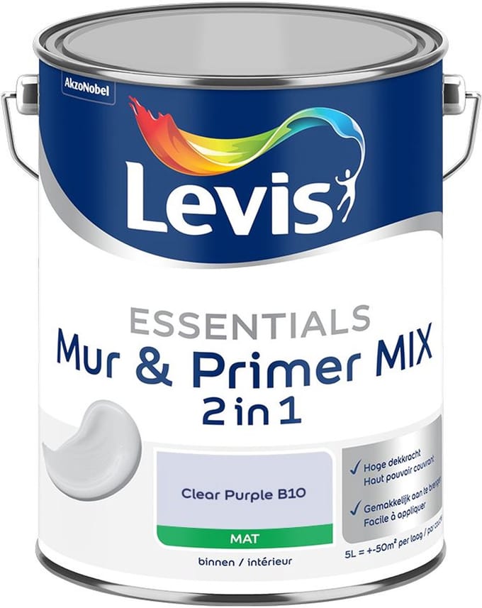 Levis - Essentials Mur & Primer Mix - Clear Purple B10 - Mengverf - 5 L