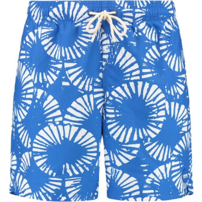 Shiwi Heren zwemshort mike 7" gerimpelde print blauw/wit