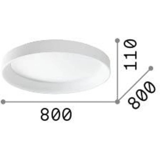 Ideal Lux plafondlamp Ziggy, wit, Ø 80 cm, metaal