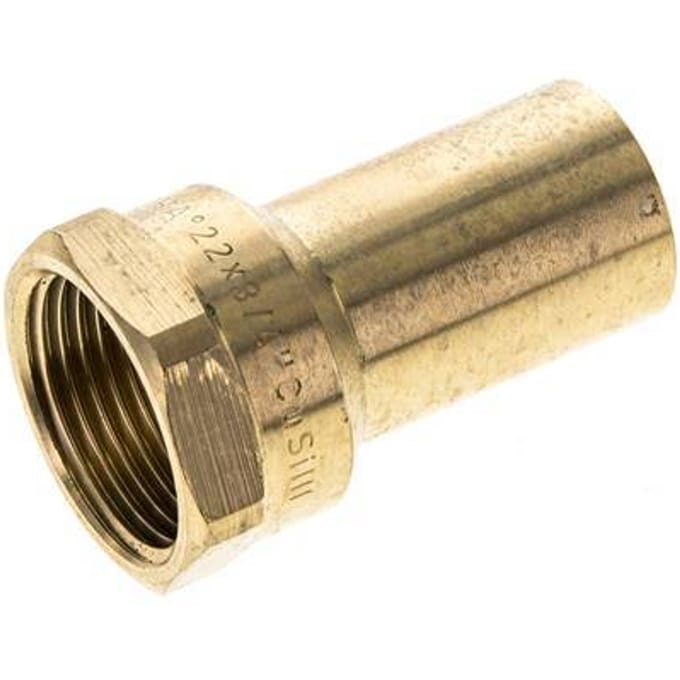 Perskoppeling - 22mm Buiseinde & Rp 3/4'' Persmof - Koperlegering