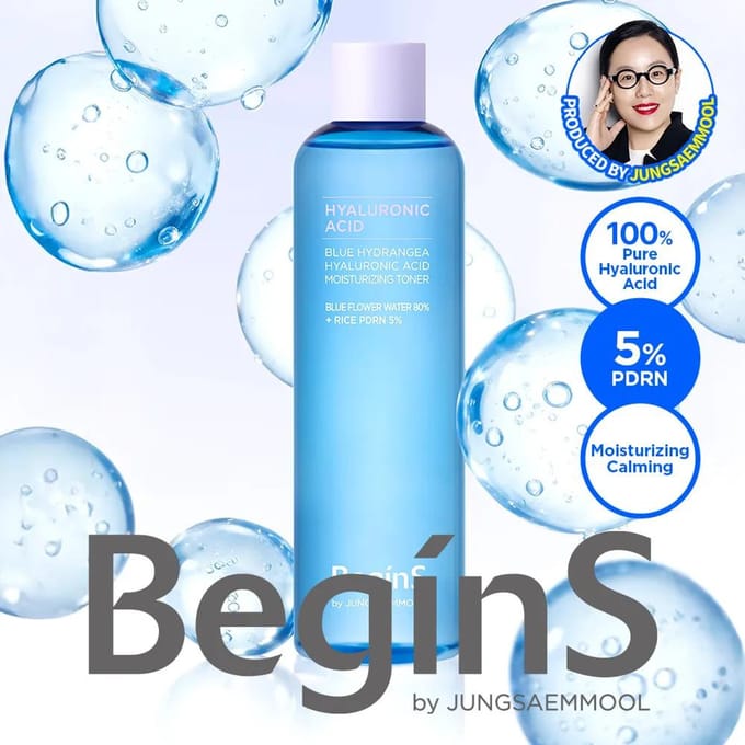 JUNG SAEM MOOL - BeginS Blue Hydrangea Hyaluronic Acid Moisturizing Toner 300ml