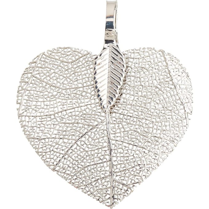 Decoratieve hanger "Filigraanblad" - Platina