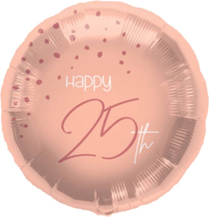 Folat - Folieballon 25 Jaar Elegant Lush Blush 45 cm
