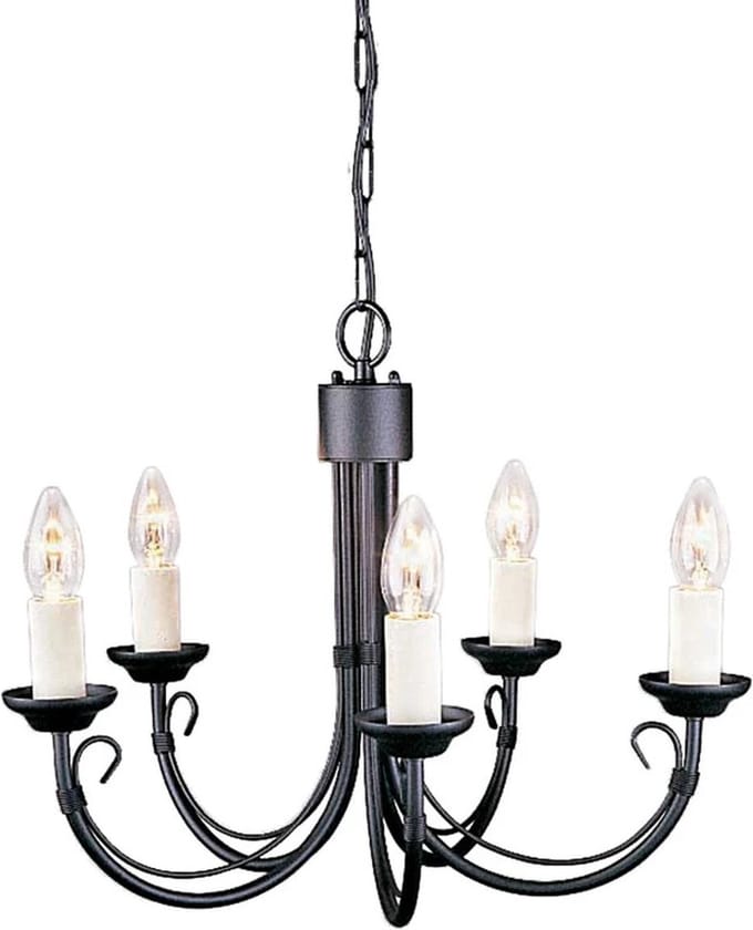 Elstead Lighting LED Kroonluchter | 5X E14 Max 60W | Dimbaar | Black