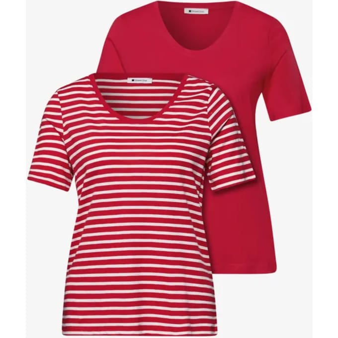 Shirt met ronde V-hals in een pak van 2