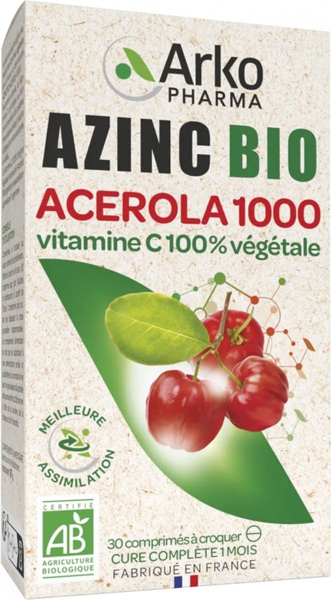 Arkopharma Azinc Acerola 1000 Organic 30 Kauwtabletten