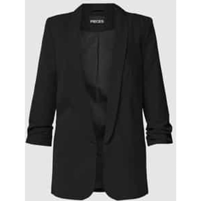 Pieces zwarte dames blazer   Revers kraag   Regular fit   3/4 mouw Zwart S