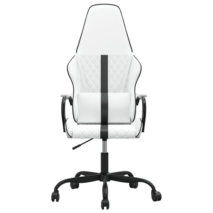 vidaXL - Massage - gamestoel - kunstleer - zwart - en - wit