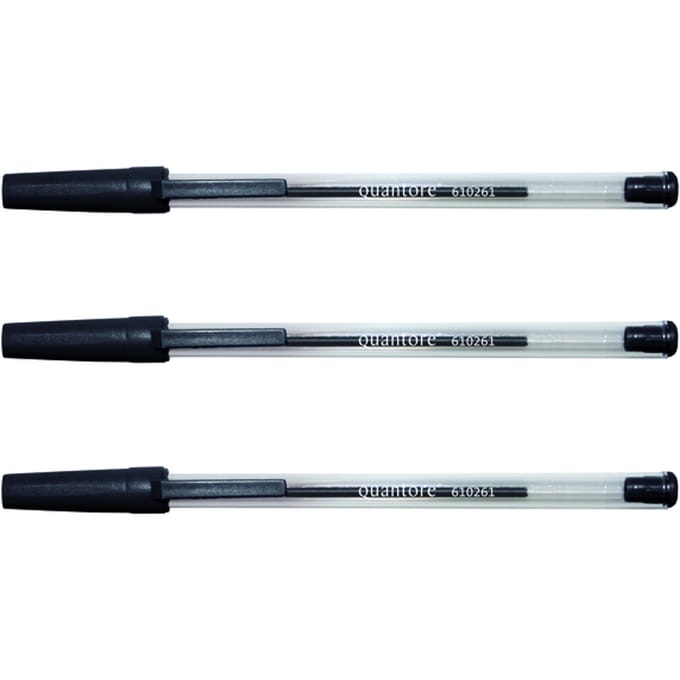 Balpen Quantore Stick zwart medium | 50 stuks