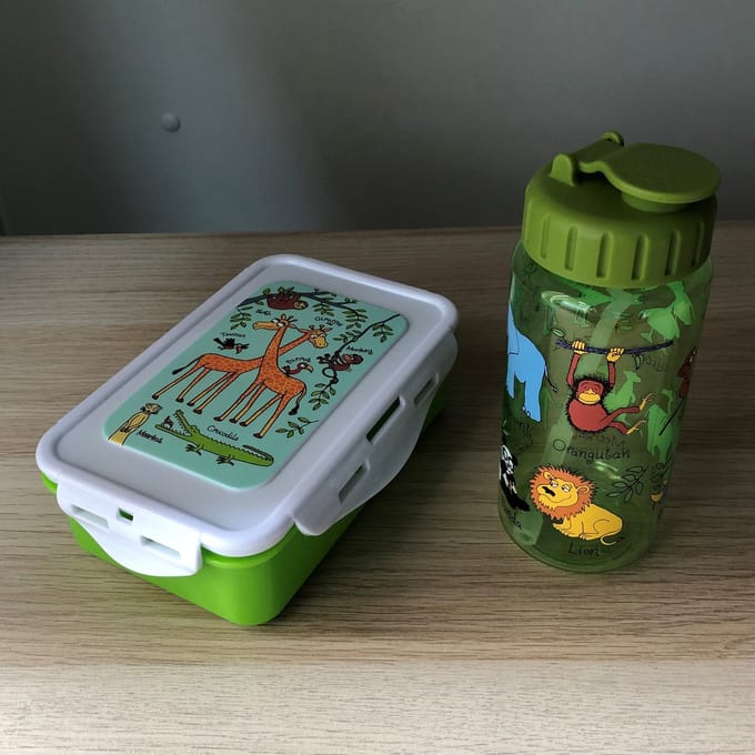 Jungle dieren lunchboxje met drinkfles / drinkbeker - Tyrrell Katz