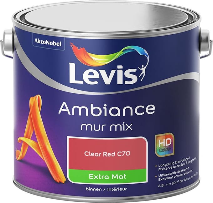 Levis - Ambiance Mur Extra Mat Mix - Clear Red C70 - Mengverf - 2,5 L