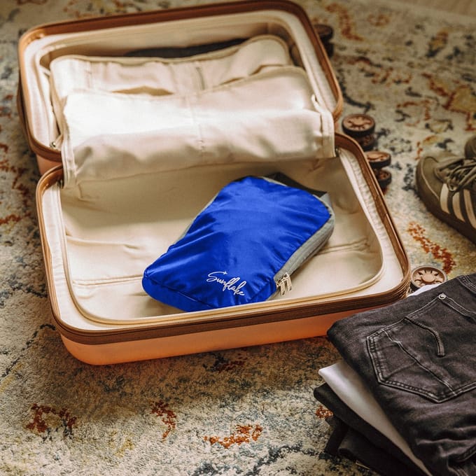 Packing Cube met Compressierits - Losse Compressie Cube - S - Donkerblauw | Sunflake