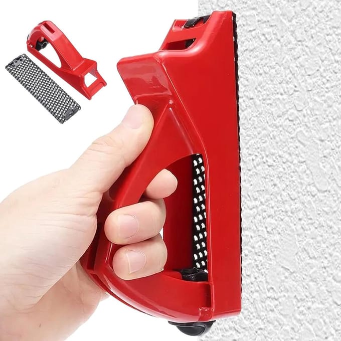 Gipsplaat Rasp - Afbraamschaaf - Afwerken Wand - Ergonomisch Ontwerp - 21 cm Lengte - Rood