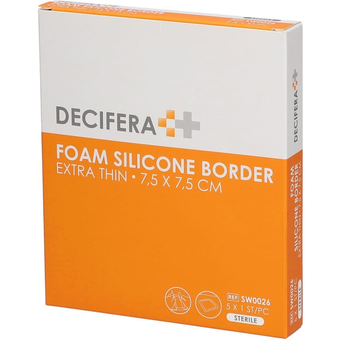 Decifera Foam Silicone Border Extra Thin 7,5 x cm SW0026 5 Pleister