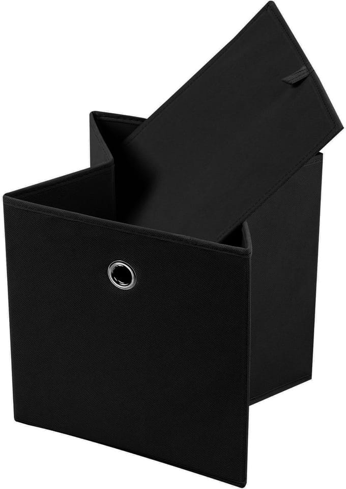 Stoffen box ELA, set van 2 stuks, in het zwart