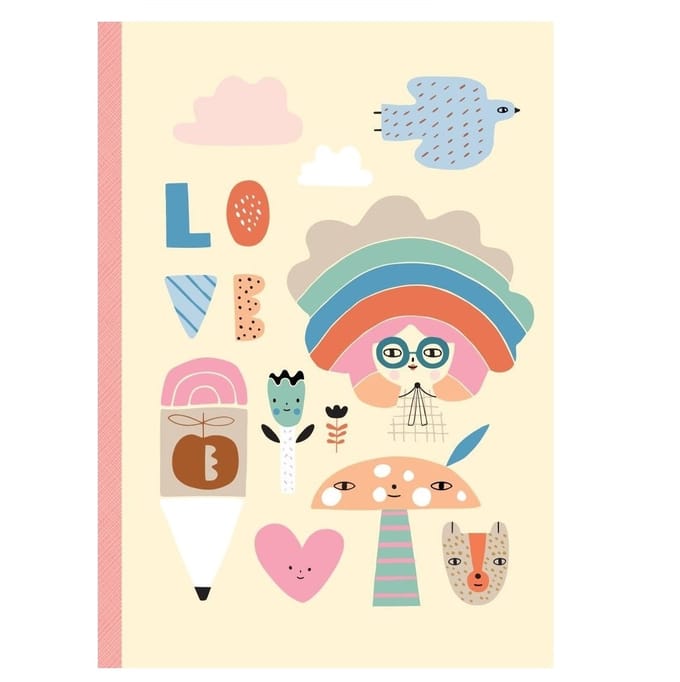 Petit Monkey notitieboek Rainbow Girl