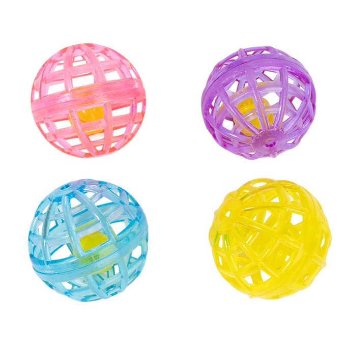 4x zooplus Basics Kat speelgoedbal met bel