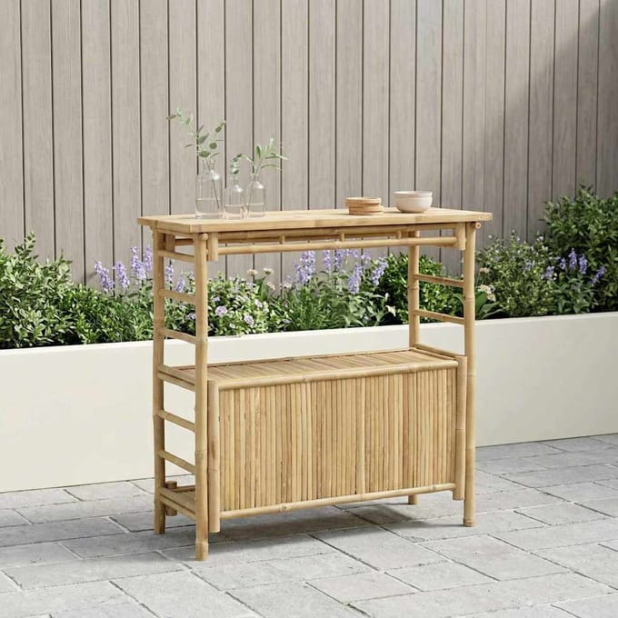 vidaXL Buiten Bartafel Naturel 110 x 50 x 105 cm Bamboe