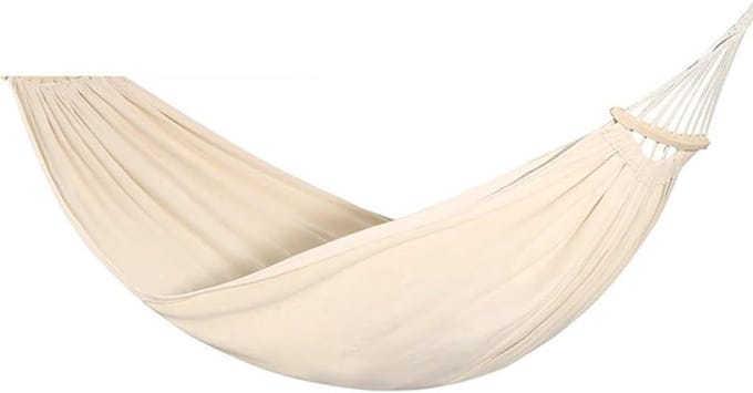 Hangmat - Kampeerbed - Ontspannen Buiten - Anti-rol ontwerp - 6.6 x 2.6 ft - Beige