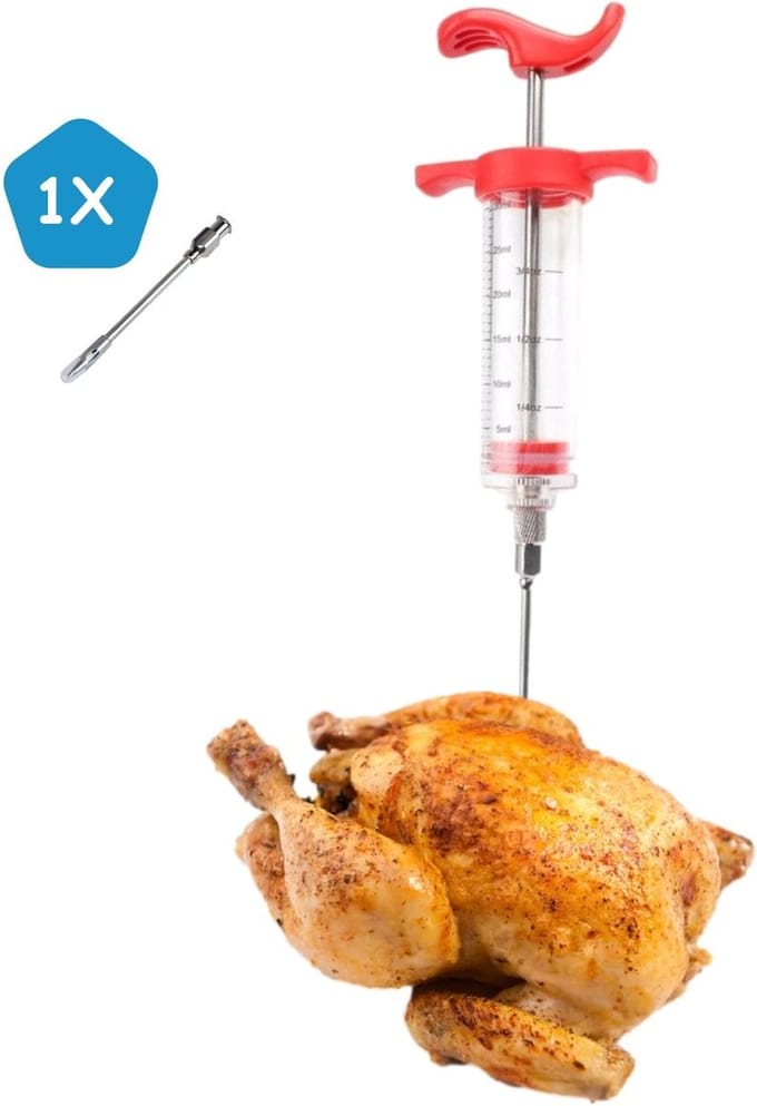 BukkitBow - RVS Marinade Injector - Injector Spuit voor BBQ Vlees - Set met Naald