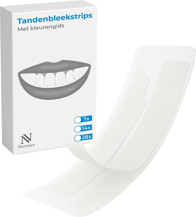 Nuvance Teeth Whitening Strips - Tanden Bleekstrips - Tandenbleekset - Tanden Bleken - met 0% Peroxide - 7 Sets/14 Strips