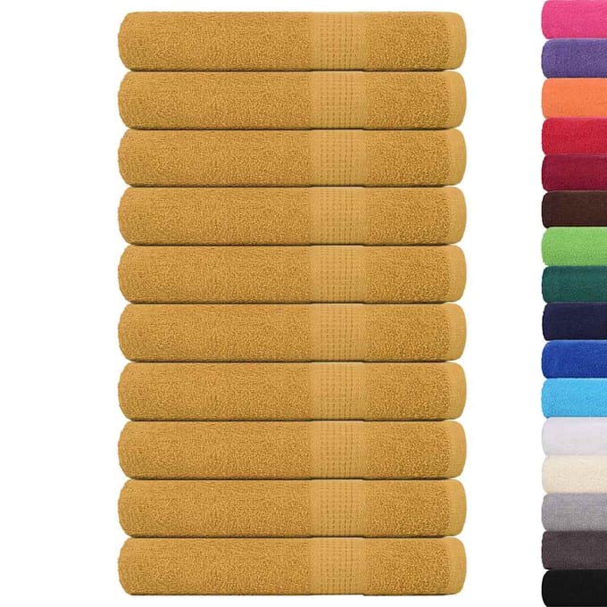 vidaXL - Handdoeken - FROGN - 10 - st - 100x200 - cm - 360 - g/m² - goud