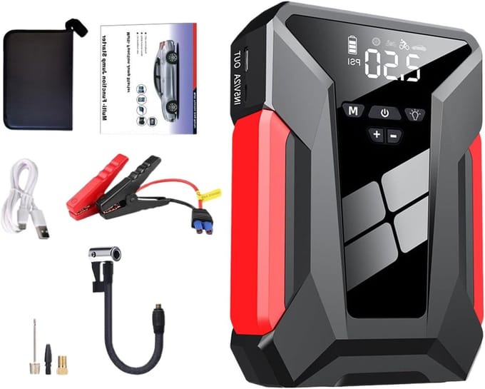 Draagbare Accu Starter - Jump Box - Auto Onderhoud - Multifunctioneel Hulpprogramma - Compact Formaat - Groen