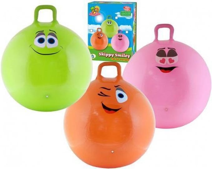 Skippybal smiley voor kinderen 65 cm  Groen
