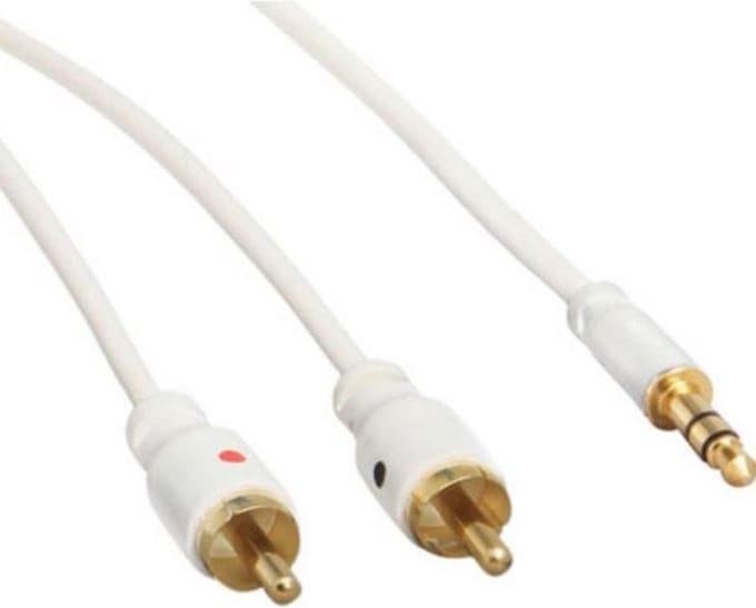 3,5mm Jack - Tulp stereo audio slim kabel - wit - 1,5 meter