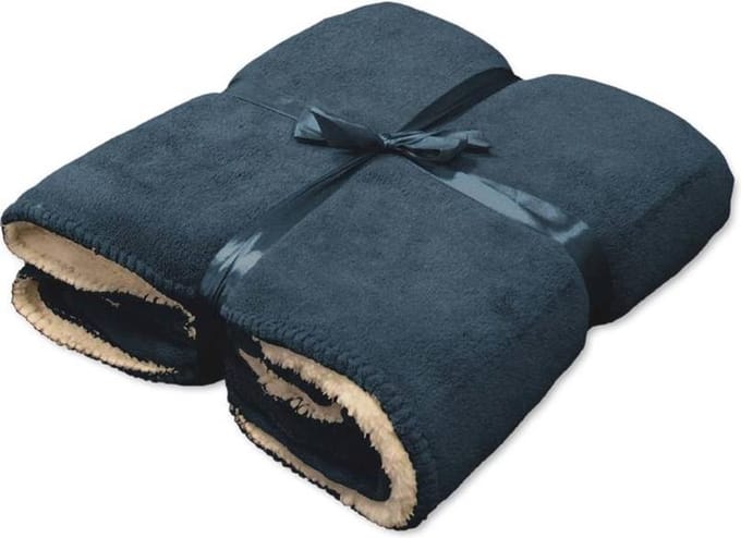 Unique Living Coby - Fleece polyester - Plaid - 130x160 cm - Dark Blue
