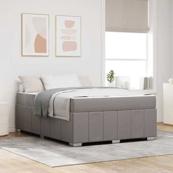 vidaXL - Bedframe - Taupe - 160 - x - 200 - cm - Stof