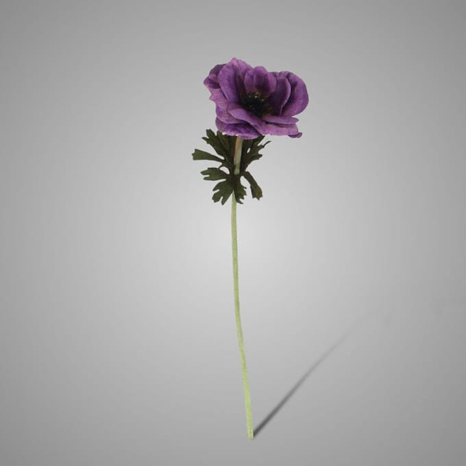 Brynxz - zijdebloem - Anemone Dark Purple - 54cm